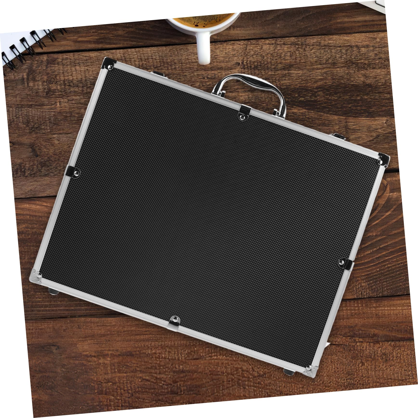 SOLUSTRE Caja De Almacenamiento para Micrófono con Interior Suave De Esponja Estuche De Aluminio Resistente Impactos para Eventos Al Aire y Transporte De Micrófonos