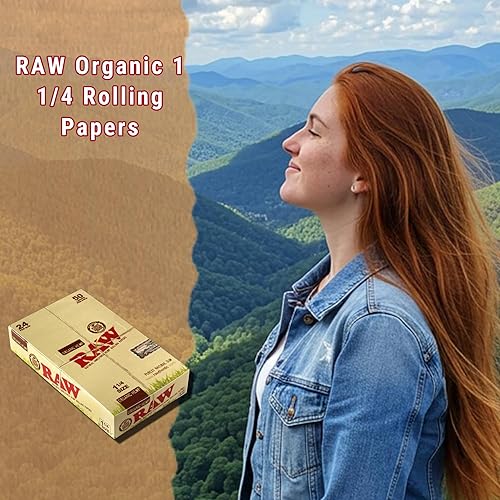 Miniatura 5 de RAW Unrefinar - Papel orgánico para cigarrillos de tamaño 1.25 1 14, caja completa de 24 paquetes, amarillo, 50 unidades (paquete de 24)