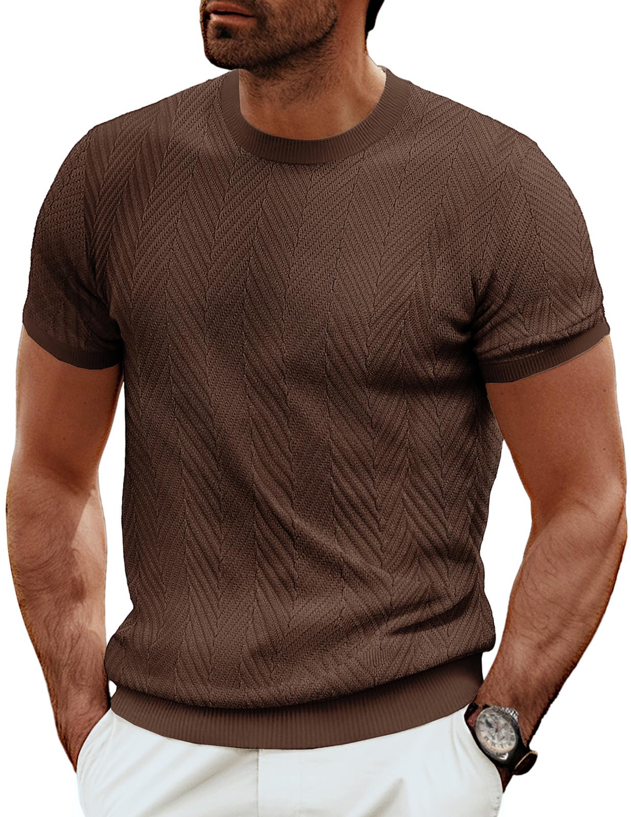 PJ PAUL JONES Men's Short Sleeve Knit T-Shirt