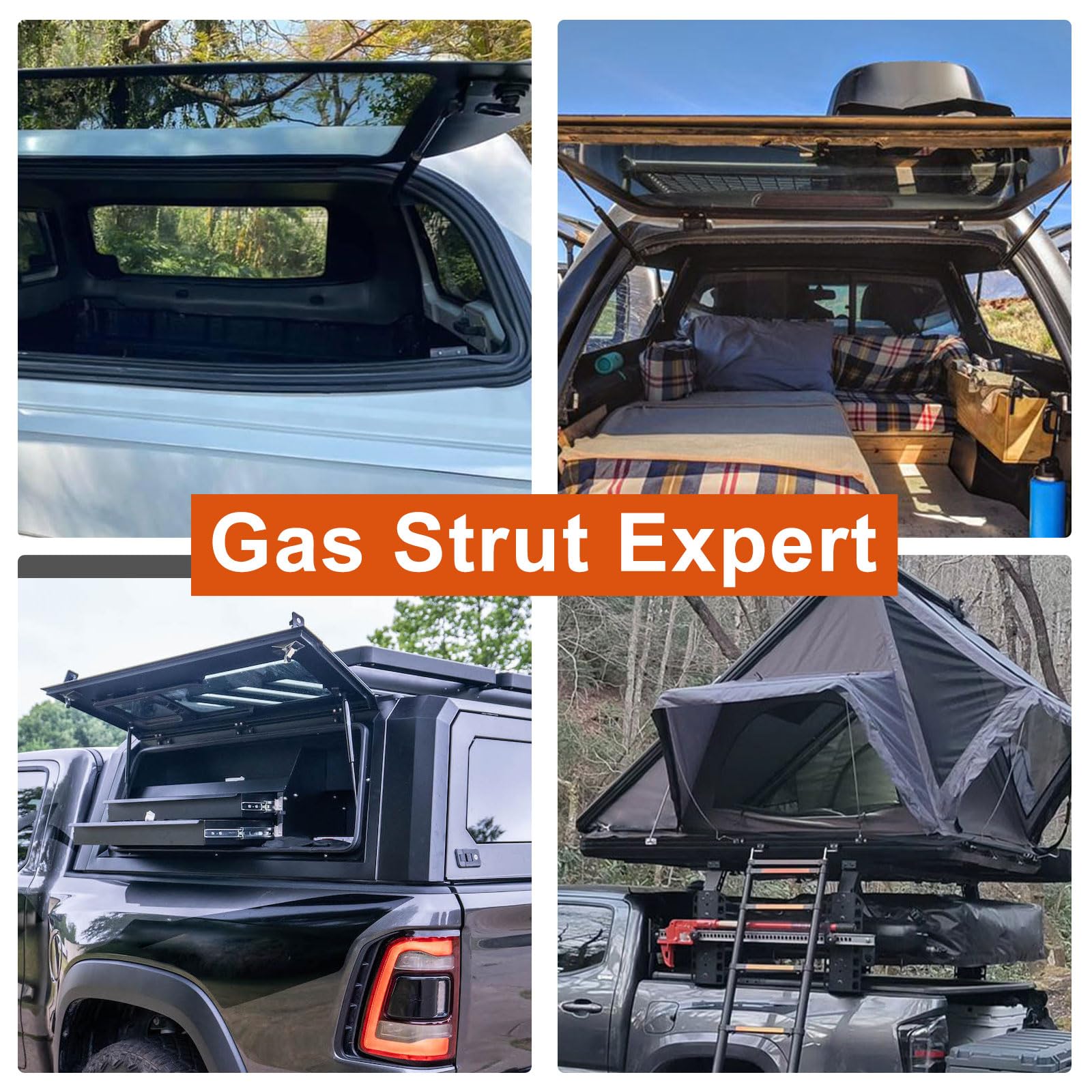 Rear Support Shell Camper Shell Window Struts 12 Inch Gas Struts - 24LB Lift Support For ...