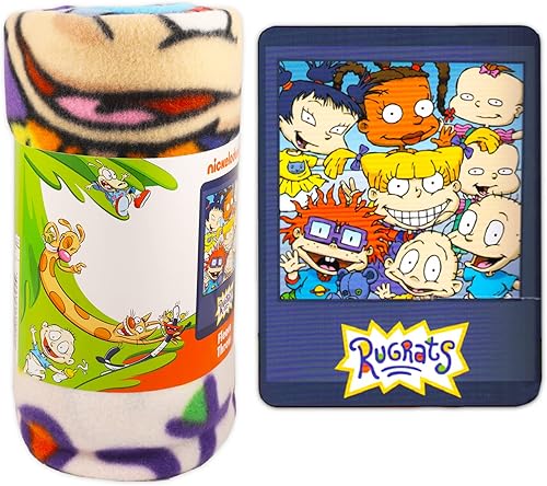 Miniatura 2 de Nickelodeon Rugrats - Juego de manta de forro polar, paquete de decoración de dormitorio Rugrats con calcomanías y más para niños pequeños