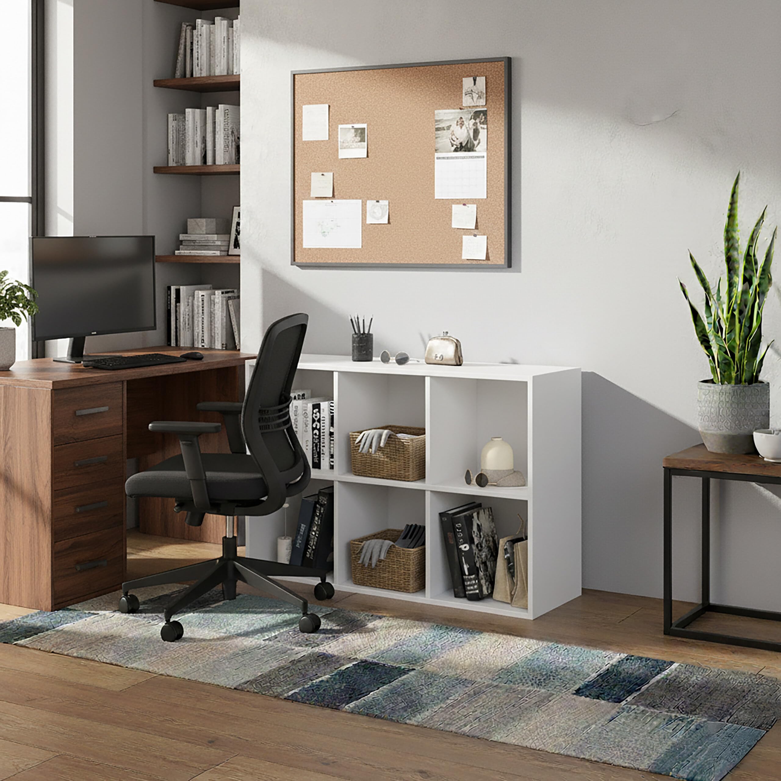 Étagère Relaxdays H x L x P: 91 x 61 x 30 cm, 6 casiers, étagère cubique Ouverte pour Salon, Blanche
