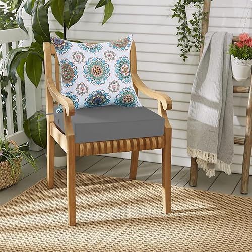 Miniatura 7 de PrimePatio Juego de cojines para sillas de exterior para muebles de jardín, cojines de exterior para muebles de patio, 24 x 24 pulgadas,