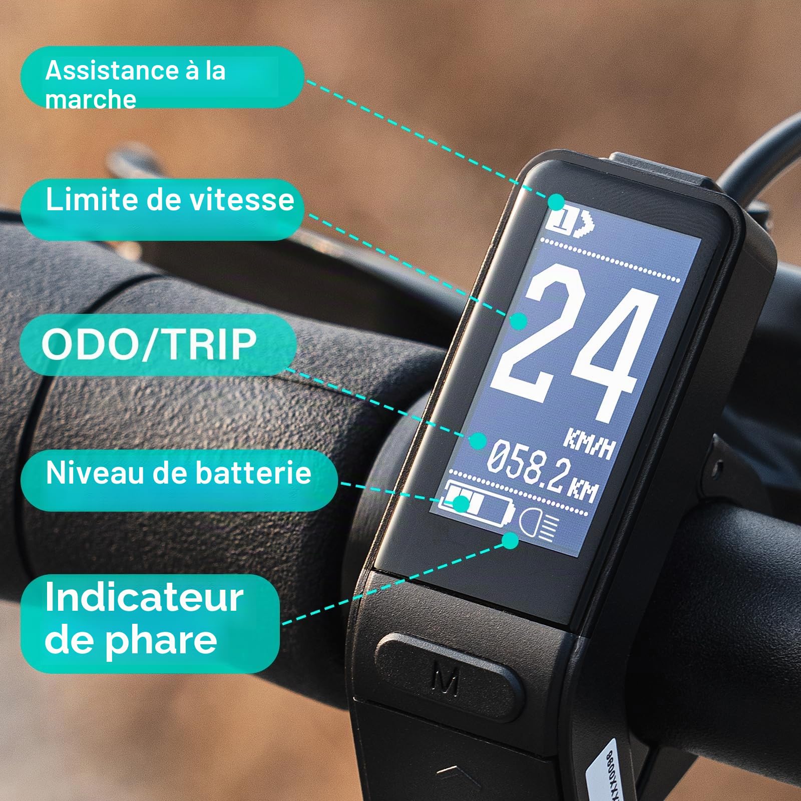 Ebike Écran LCD pour BAFANG BBS01B BBS02B BBS02B BBS HD Mid Drive Moteur Affichage des données