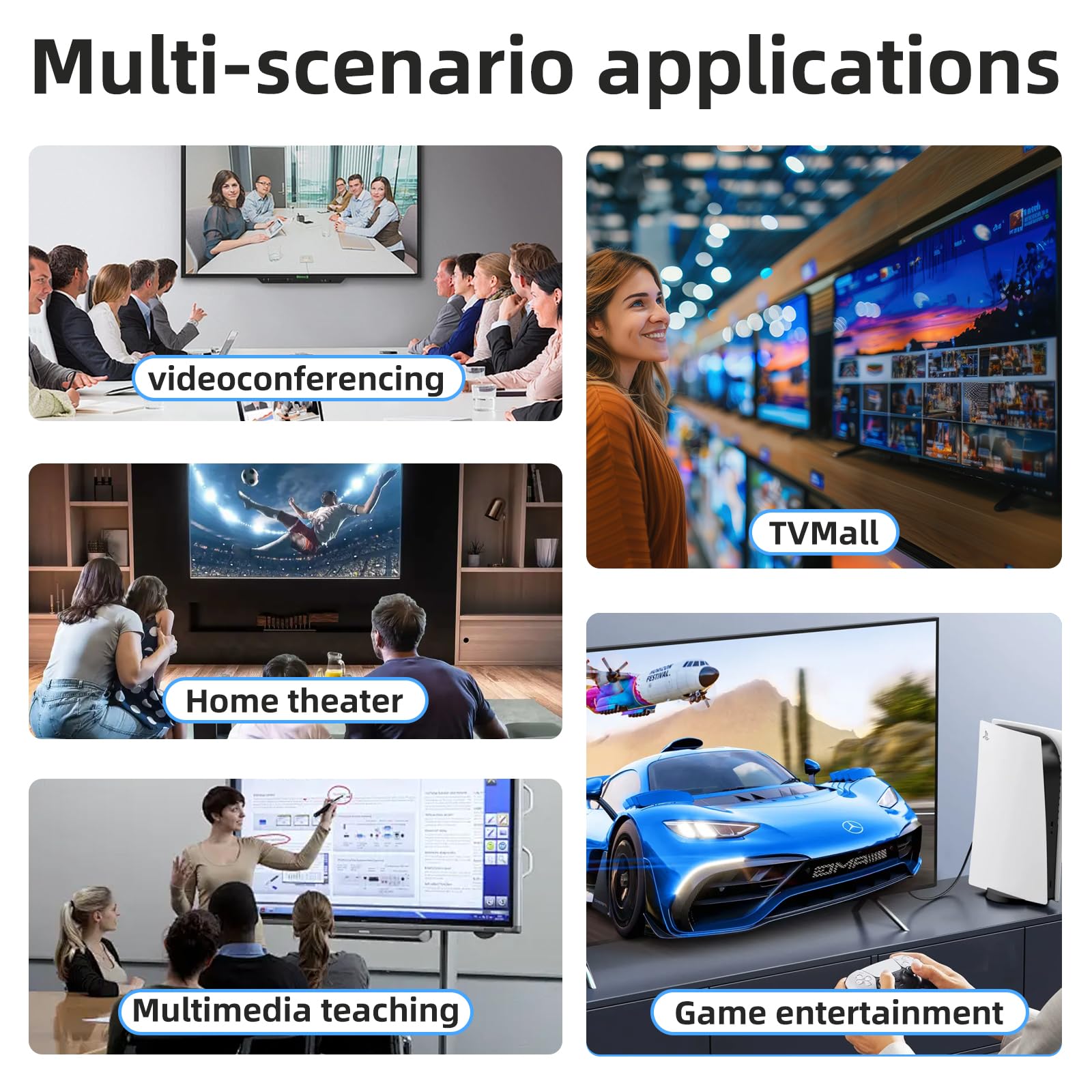 HDMI 2.1 Switch 3 in 1 Out 8k60Hz, 3 Port HDMI Switcher 4K @ 144Hz, 48Gbps, VRR, Dynamic HDR, HDCP 2.3, für PS5/Xbox Series X/Apple TV 8K/Roku Ultra/Fire Stick 8K Max