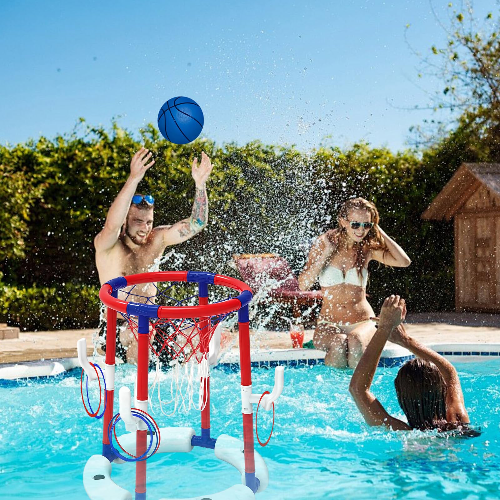 Schwimmender Basketballkorb für Pool, aufblasbares Spielzeug für Beachparty Hawaii