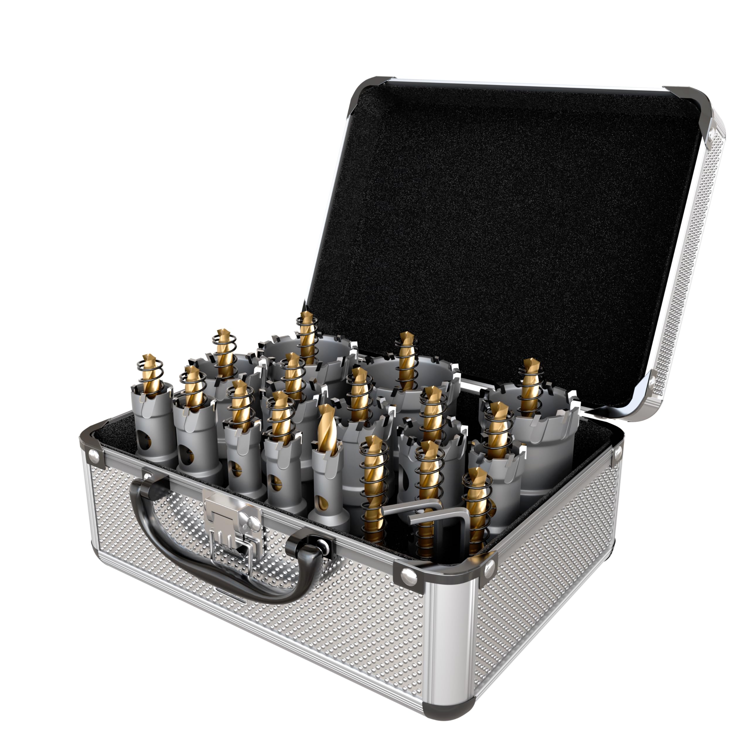 CSOOM Kit di 16 seghe a tazza in metallo duro, set di seghe a tazza in metallo resistente, seghe a tazza in acciaio legato per legno, metallo, plastica, cartongesso, fai da te e uso professionale