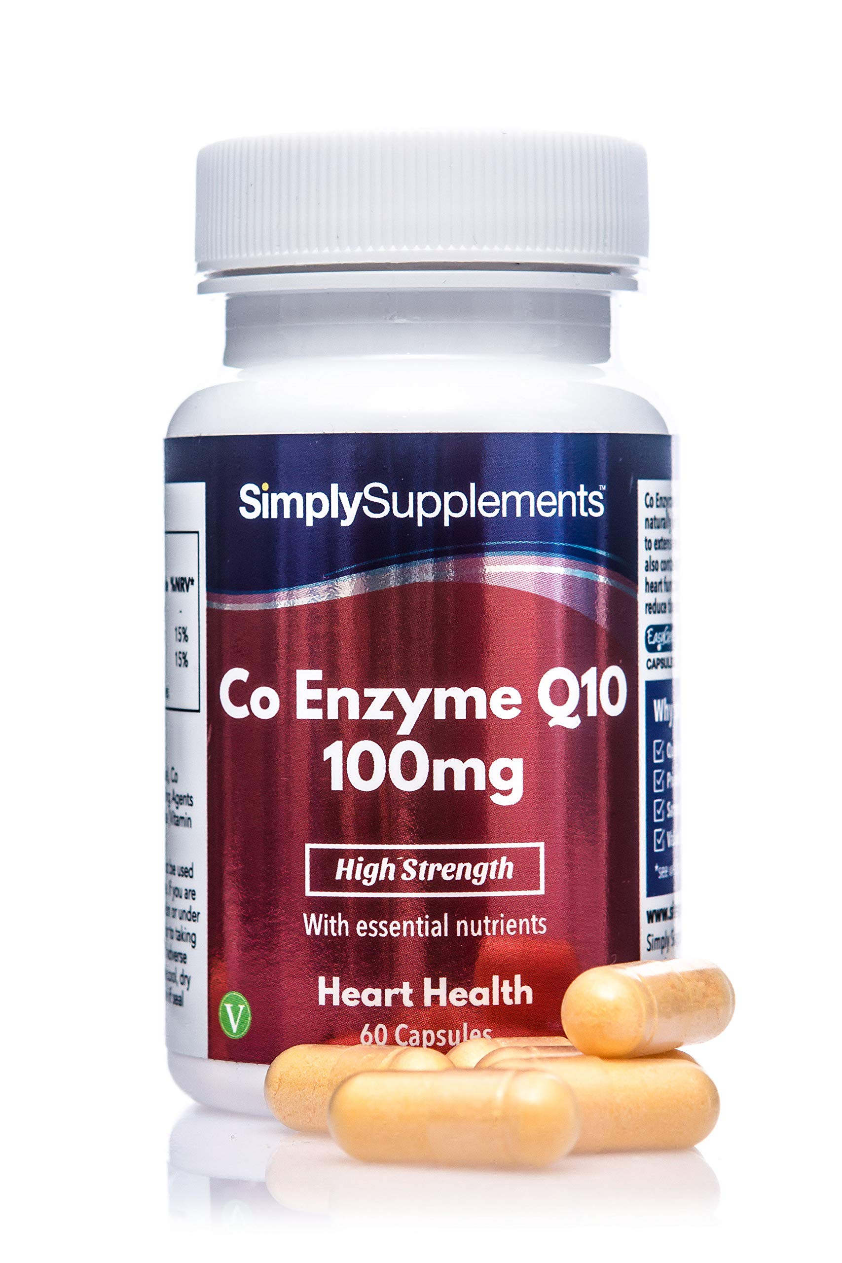 Buy Coenzyme Q10 (CoQ10) s 100mg 60 s = Up to 2 Month Supply Vegan & Vegetarian Friendly