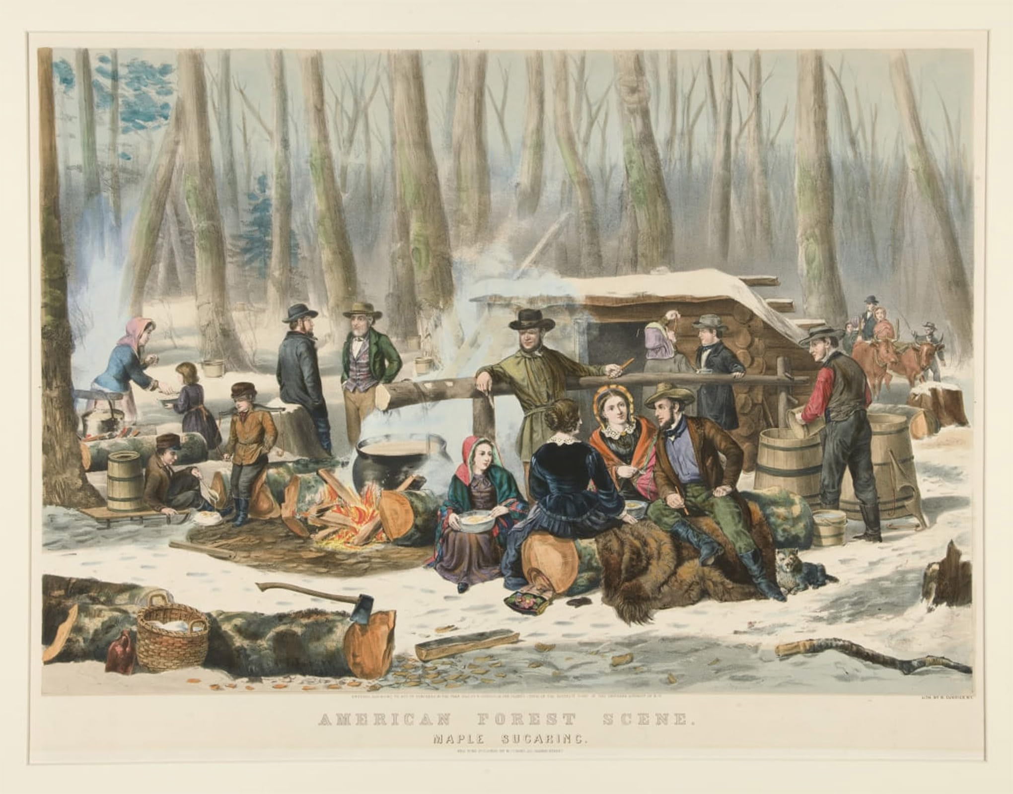 Tableau toile scene de foret Currier 60x90cm pour rechauffer un mur blanc