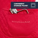 KITCHENAID Housse de mélangeur à tête incrustée avec poche de rangement, matelassée 100% Coton, 14.4"x18"x10", Passion Rouge