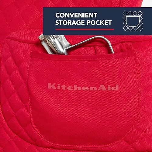 Vista 48 de KITCHENAID Funda ajustable para batidora de pie inclinable con bolsillo de almacenamiento, acolchada 100% algodón, 14.4 x 18 x 10 pulgadas, rayas