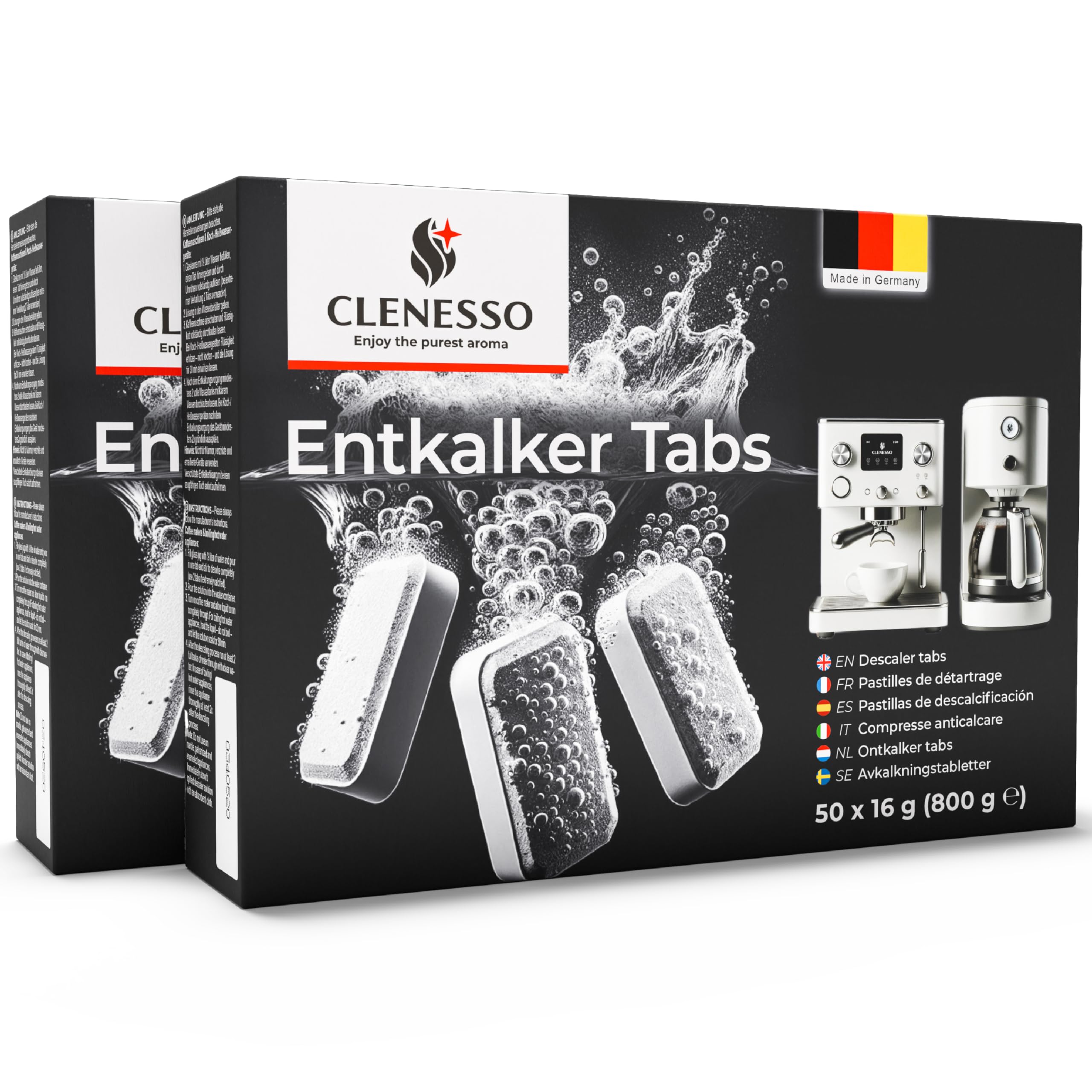 Pastillas descalcificador (2 x 50 unidades) – descalcificador cafetera compatibles con Jura, Delonghi, Krups, etc. – para el cuidado y limpieza óptimos