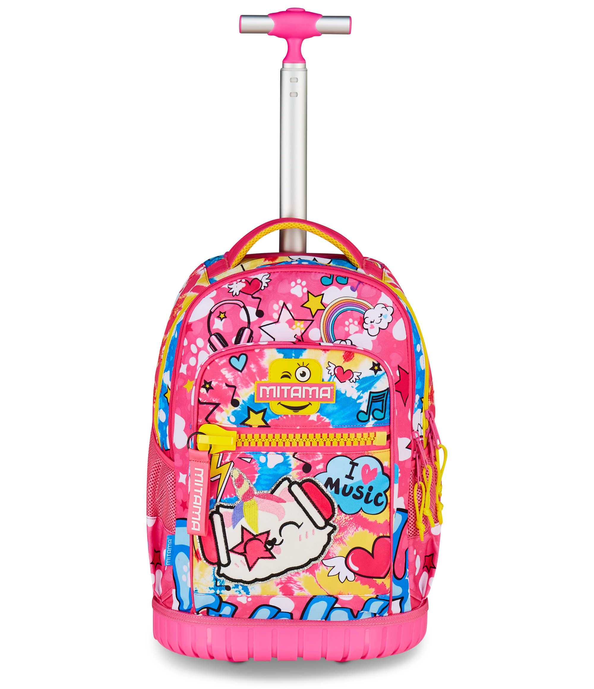 Mitama Trolley Escolar Run Maxi CATROCK, Fucsia, Doble Compartimento, Bolsillo Frontal, 2 Bolsillos Laterales, Escuela Primaria y Tiempo Libre, niña