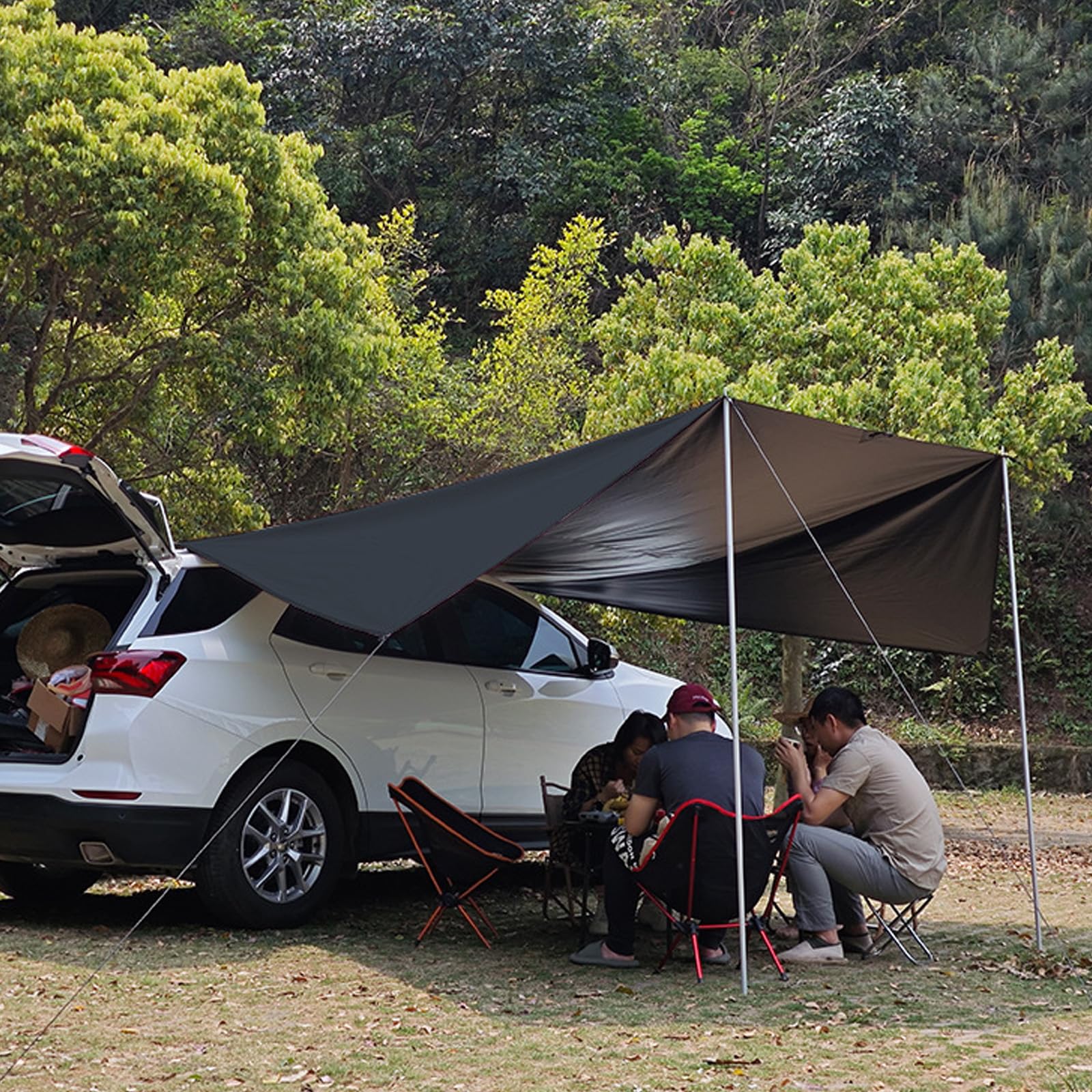 Universal Auto Markise, Sonnenschutz Auto Seitenmarkise Camping Markise für Auto, SUV, LKW, Wohnmobilen, 380 X 280 cm