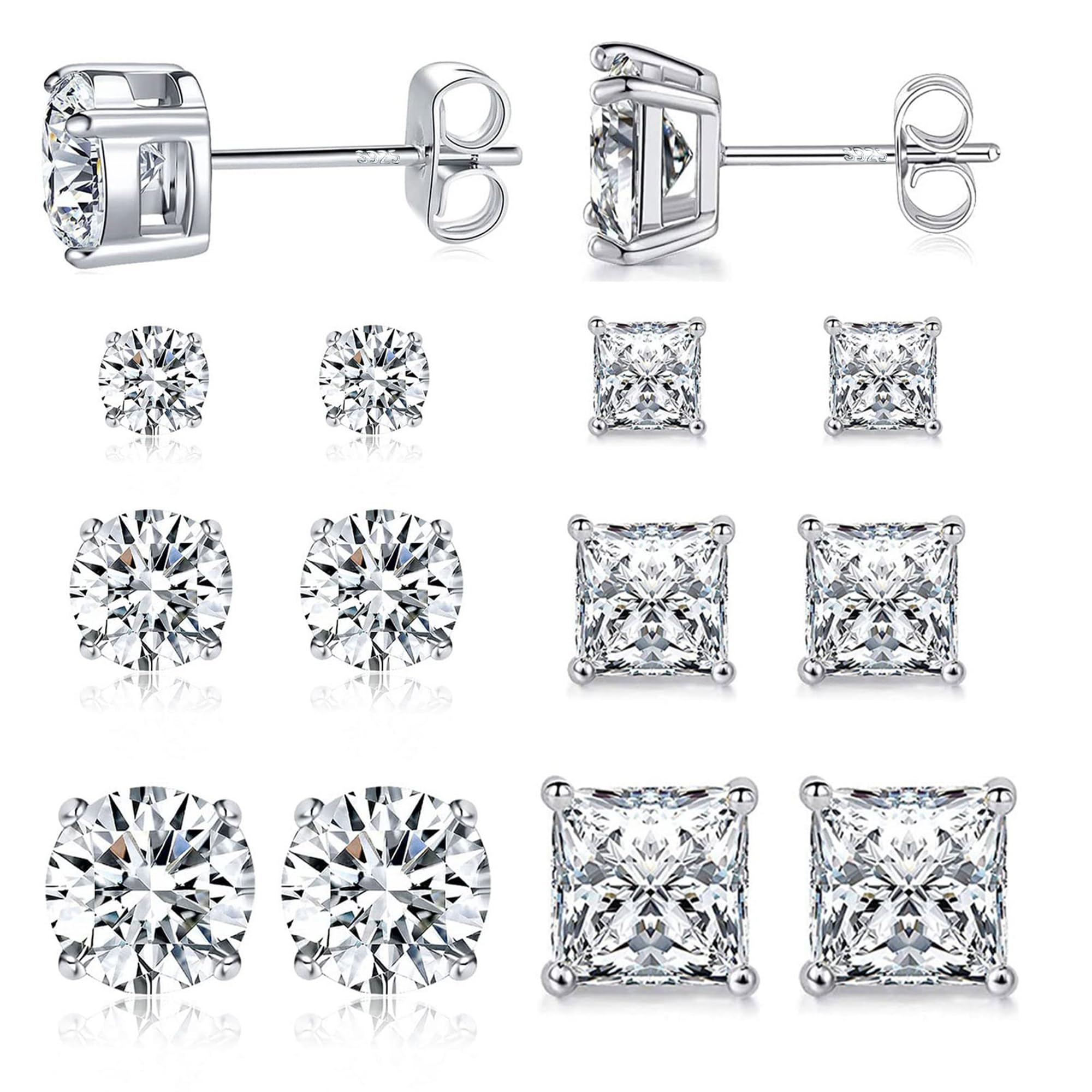 MDFUN 6 Pairs Surgical Steel Stud Set