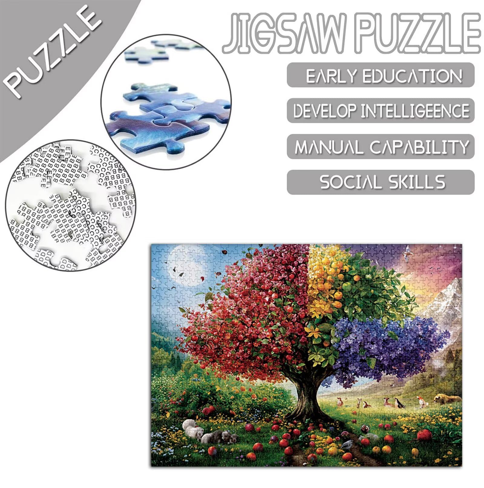 Krajobraz Puzzle 3000 sztuk, 5D DIY Puzzle Drzewo Puzzle Dorośli i 14 lat Chłopcy, Puzzle z pudełkiem prezentowym, Gry Relaks i inteligencja, wystrój pokoju na ścianę, 122 x 81 cm, model36