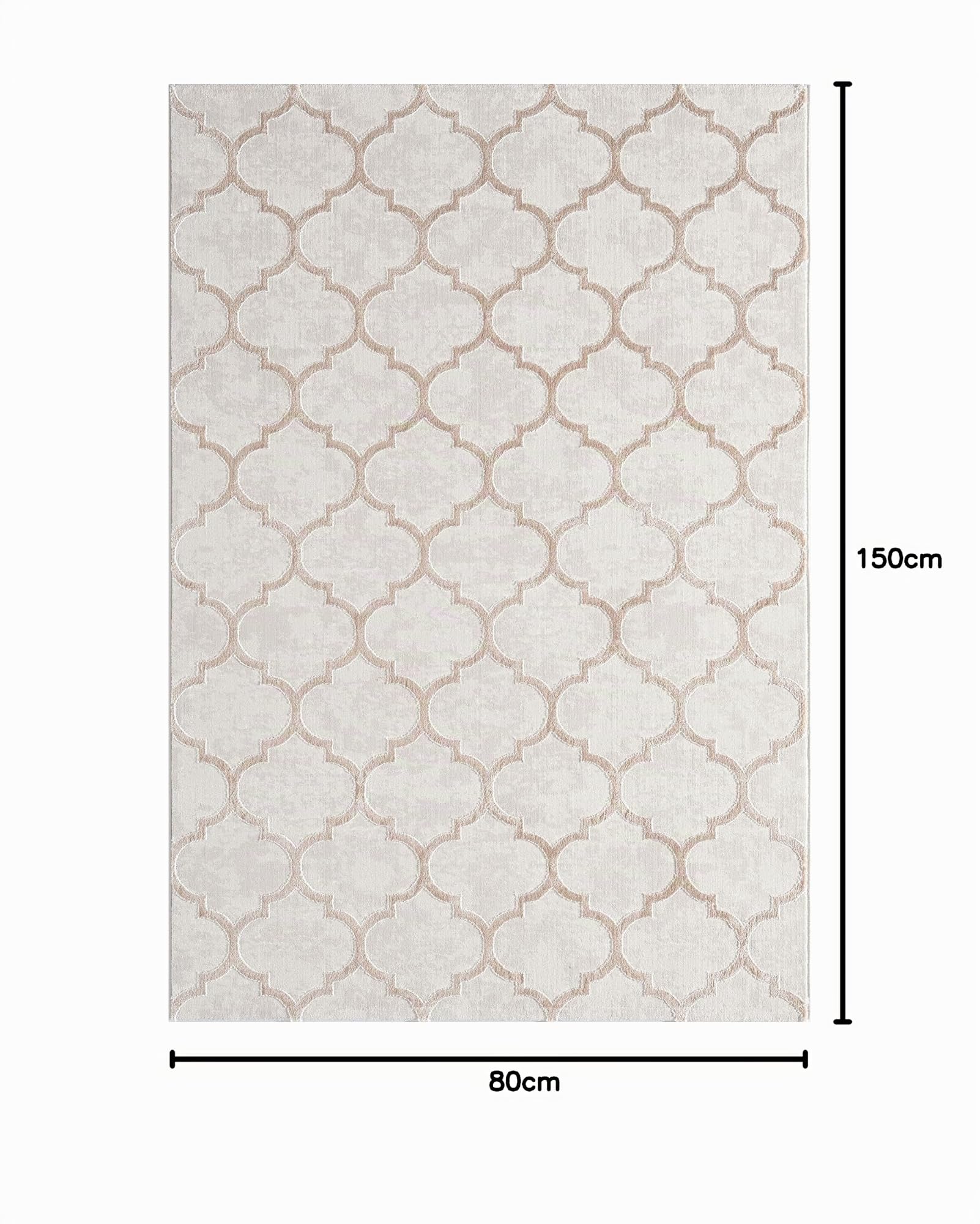 Mia's Teppiche "Anna Wohnzimmer Teppich, Kurzflor, Beige, 080x150 cm