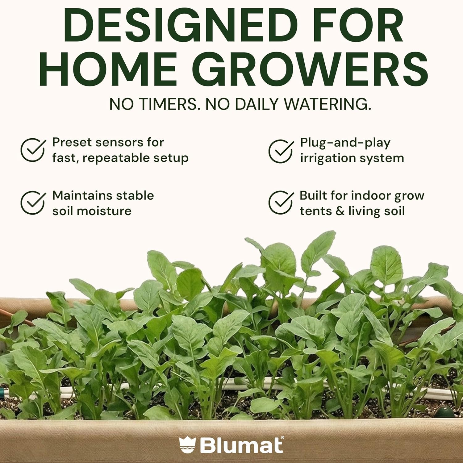 Grow Tent Irrigation Preset Blumat Kit for Small Bed (up to 2' x 4')