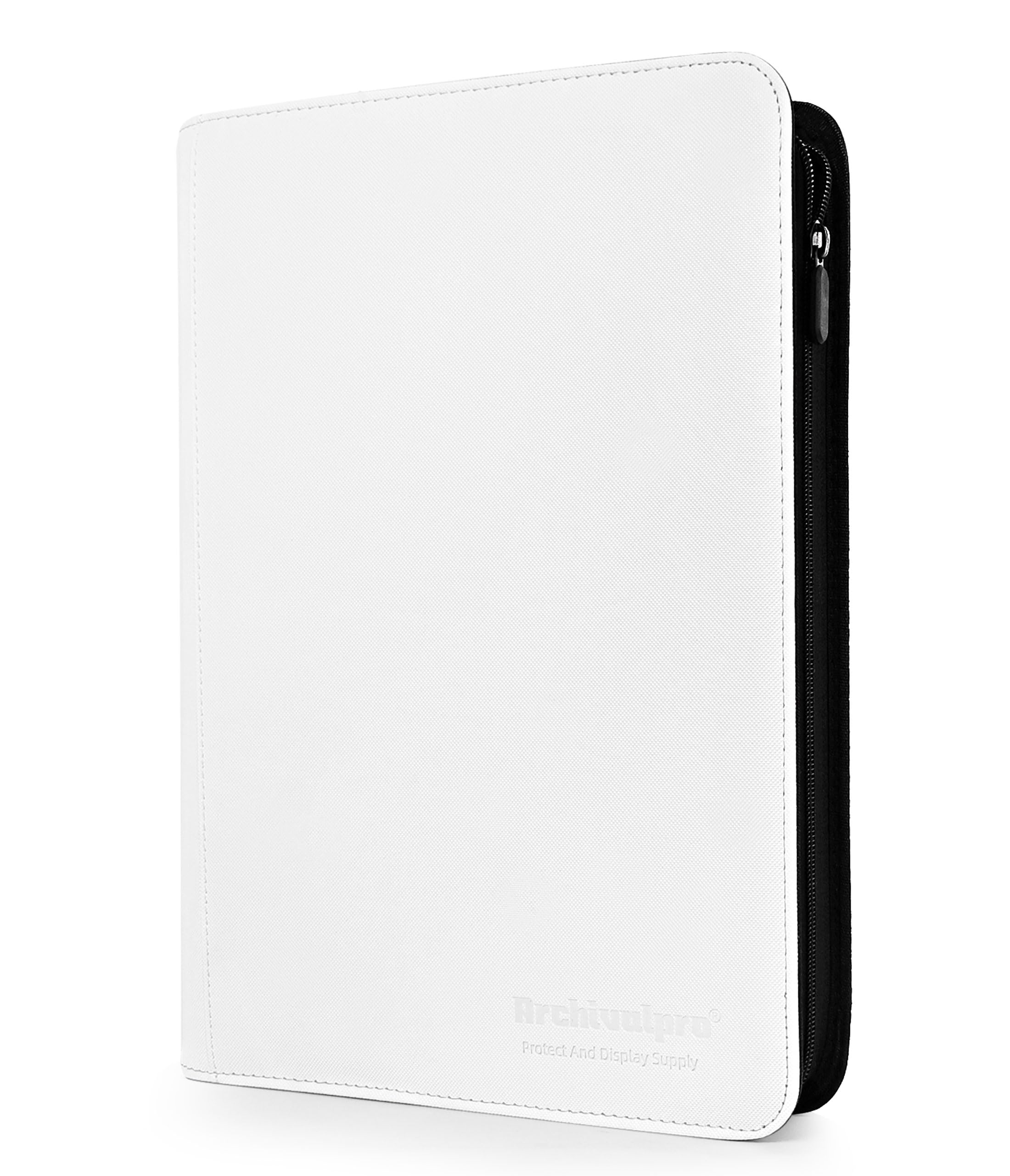 Archivalpro 9 Pockets Premium Card Binder 360 Cards Trading Card Binders Zip Card Storage Display Album(9 Pocket 360 Card Slot,White)