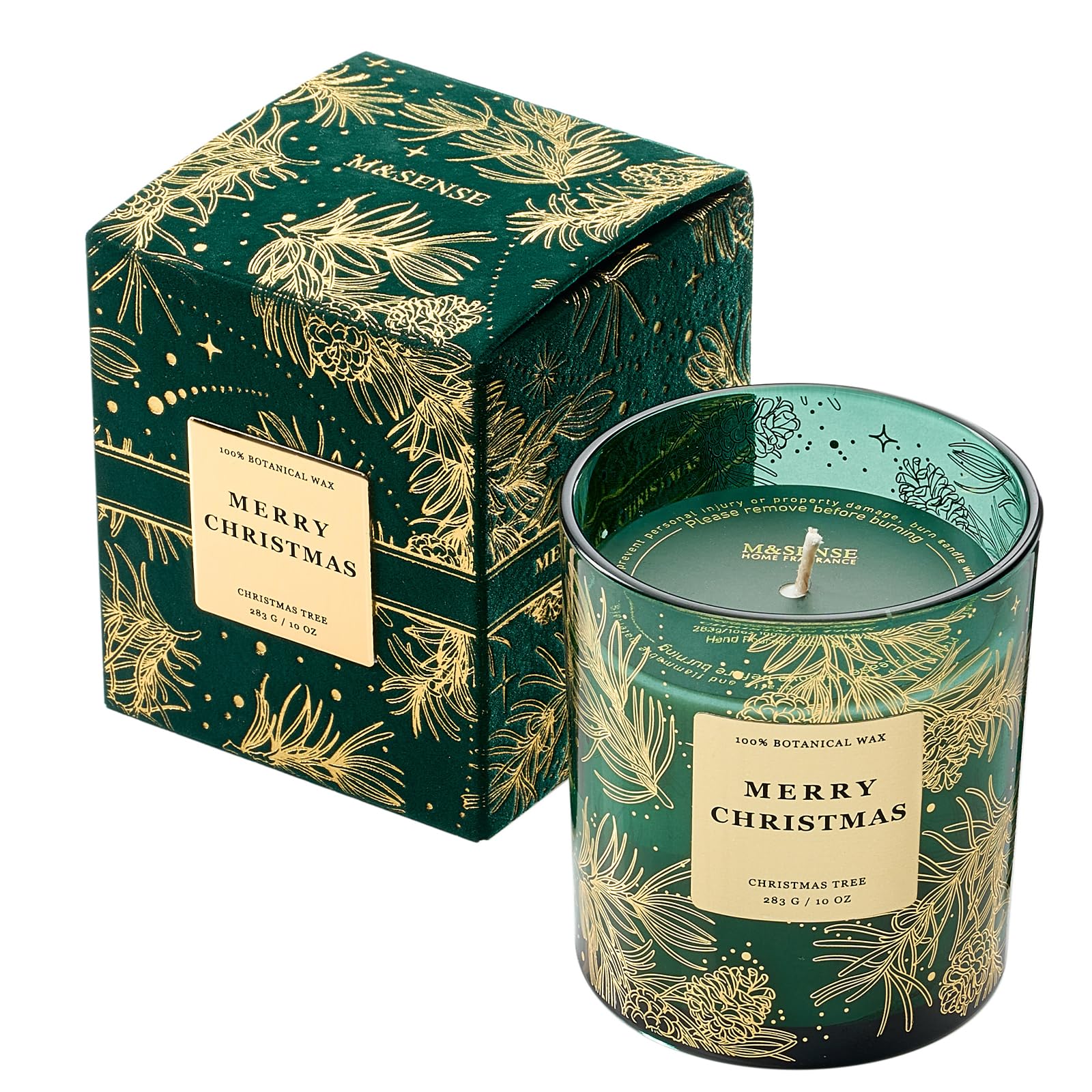 M&SENSE Vela de Navidad con aroma de árbol de Navidad, cera de soja, 230 ml, ideal para decoración del hogar de invierno para hombres y mujeres