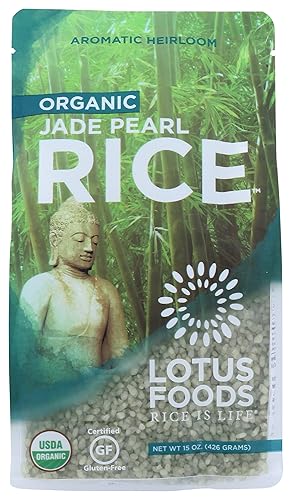 Lotus Foods Arroz perlado de jade orgánico, sin gluten, 15 onzas (paquete de 6)