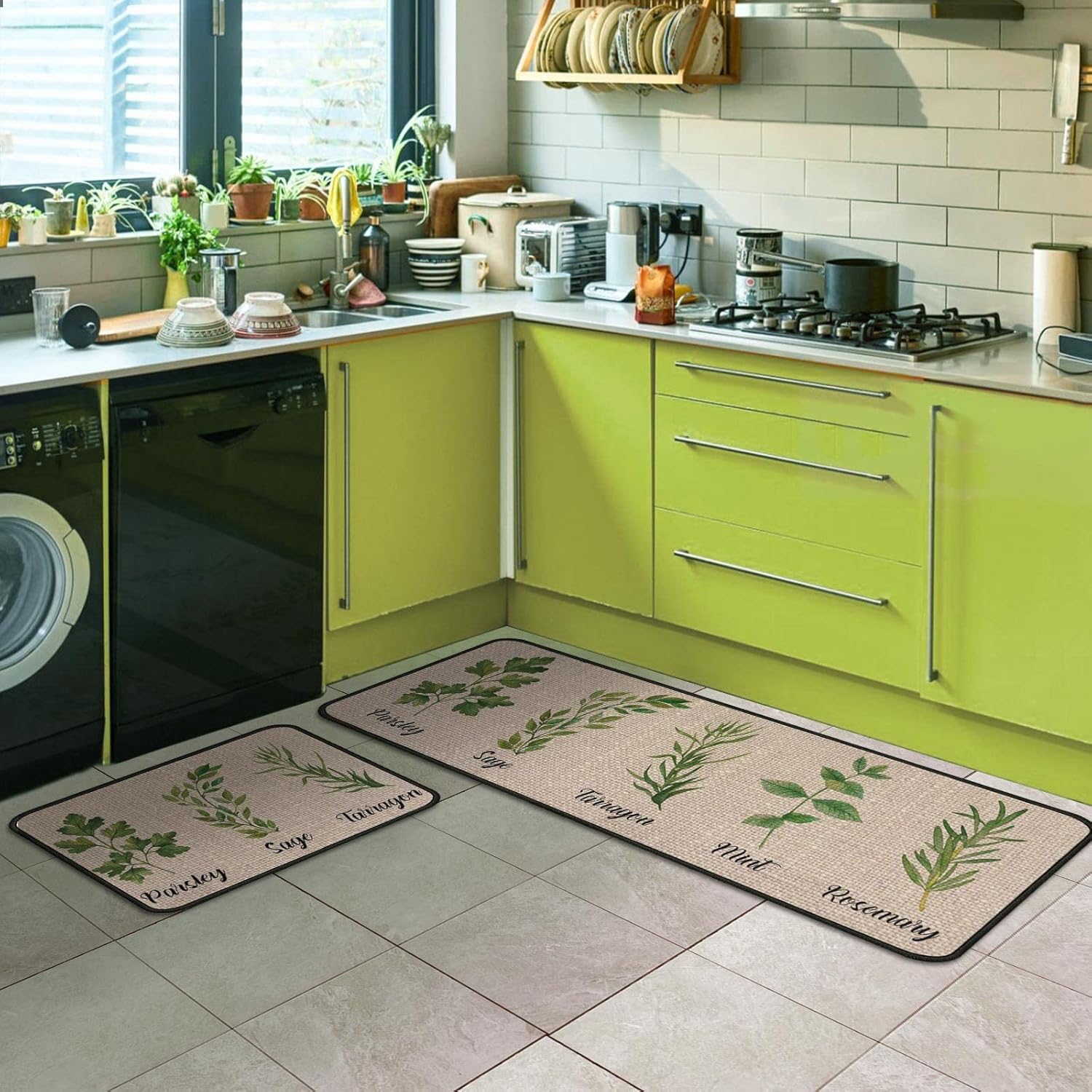 Green Kitchen Rugs 2Pcs Sage Green Kitchen Rugs Set for