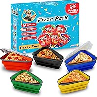 Vista 34 de El Paquete de Pizza Perfecto™ - Contenedor Reutilizable de Almacenamiento de Pizza con 5 Bandejas de Servicio Aptas para Microondas - Contenedor