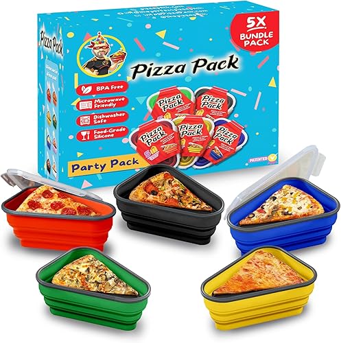 Miniatura 34 de El Paquete de Pizza Perfecto™ - Contenedor Reutilizable de Almacenamiento de Pizza con 5 Bandejas de Servicio Aptas para Microondas - Contenedor