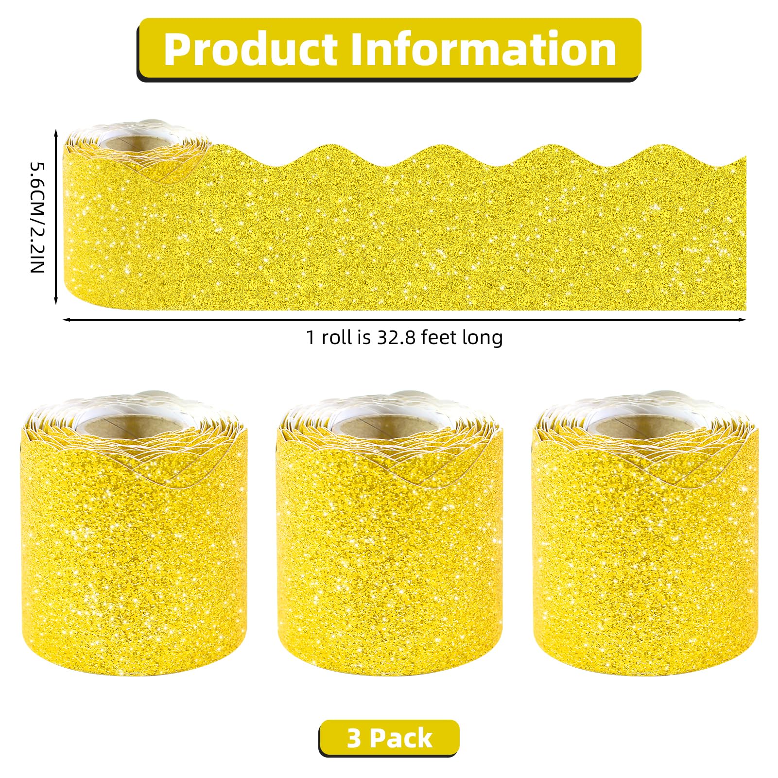 98.5 Ft Bulletin Board Borders Classroom Decoration 6 Rolls Candy Classroom Borders Set Scalloped Bulletin Board Trim For Back To School Office Home Chalkboard Wall - View #6