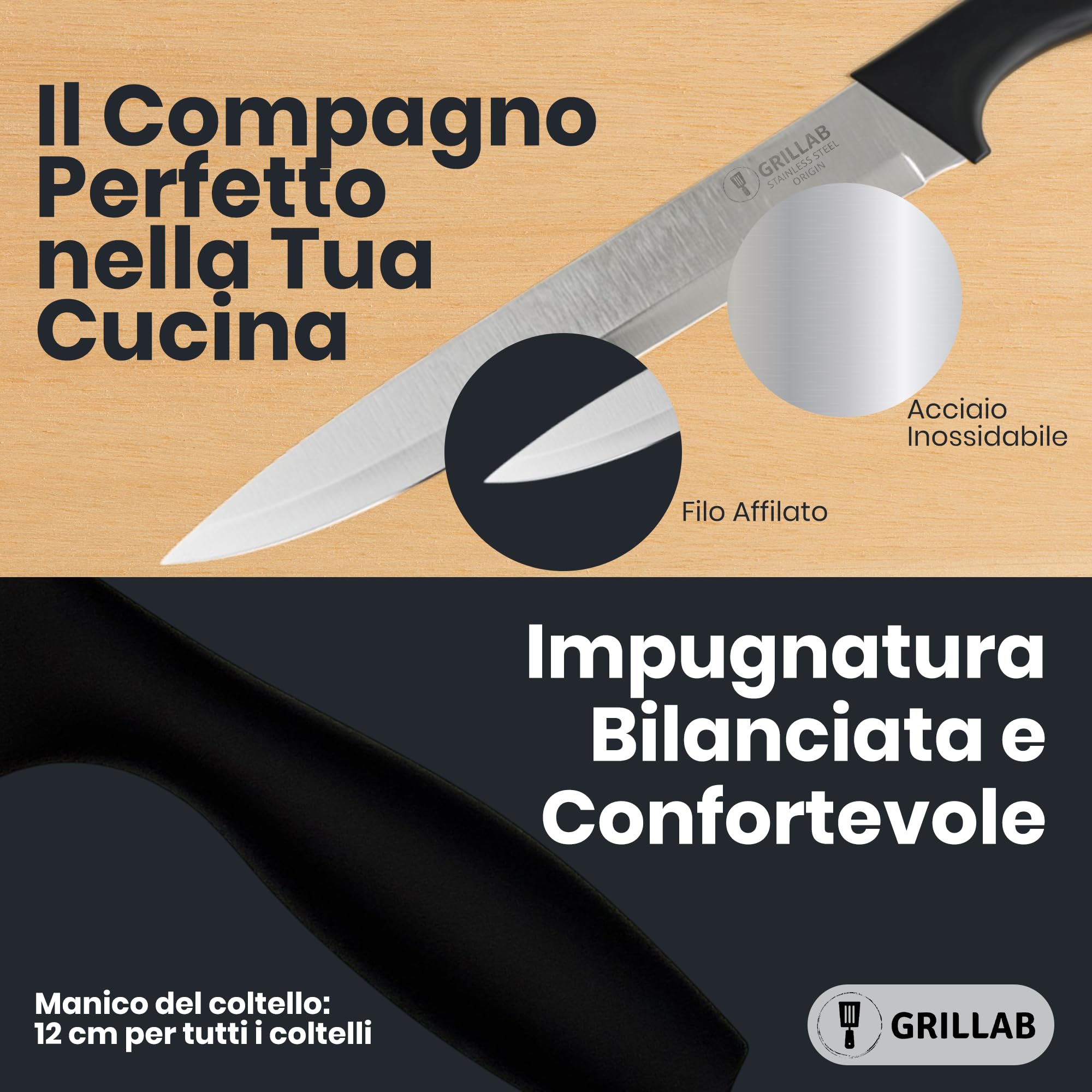 Coltelli da Cucina Professionale, 10 Pezzi in Acciaio Inox, Guaina Protettiva, Coltello Chef, Santoku, Pane, Affettare, Spelucchino per Carne e Verdure