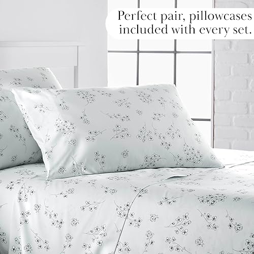 Miniatura 4 de Southshore Fine Living, Inc. Sweet Florals Collection, juego de sábanas de 4 piezas con bolsillo profundo de 14 pulgadas, fácil cuidado, juego de