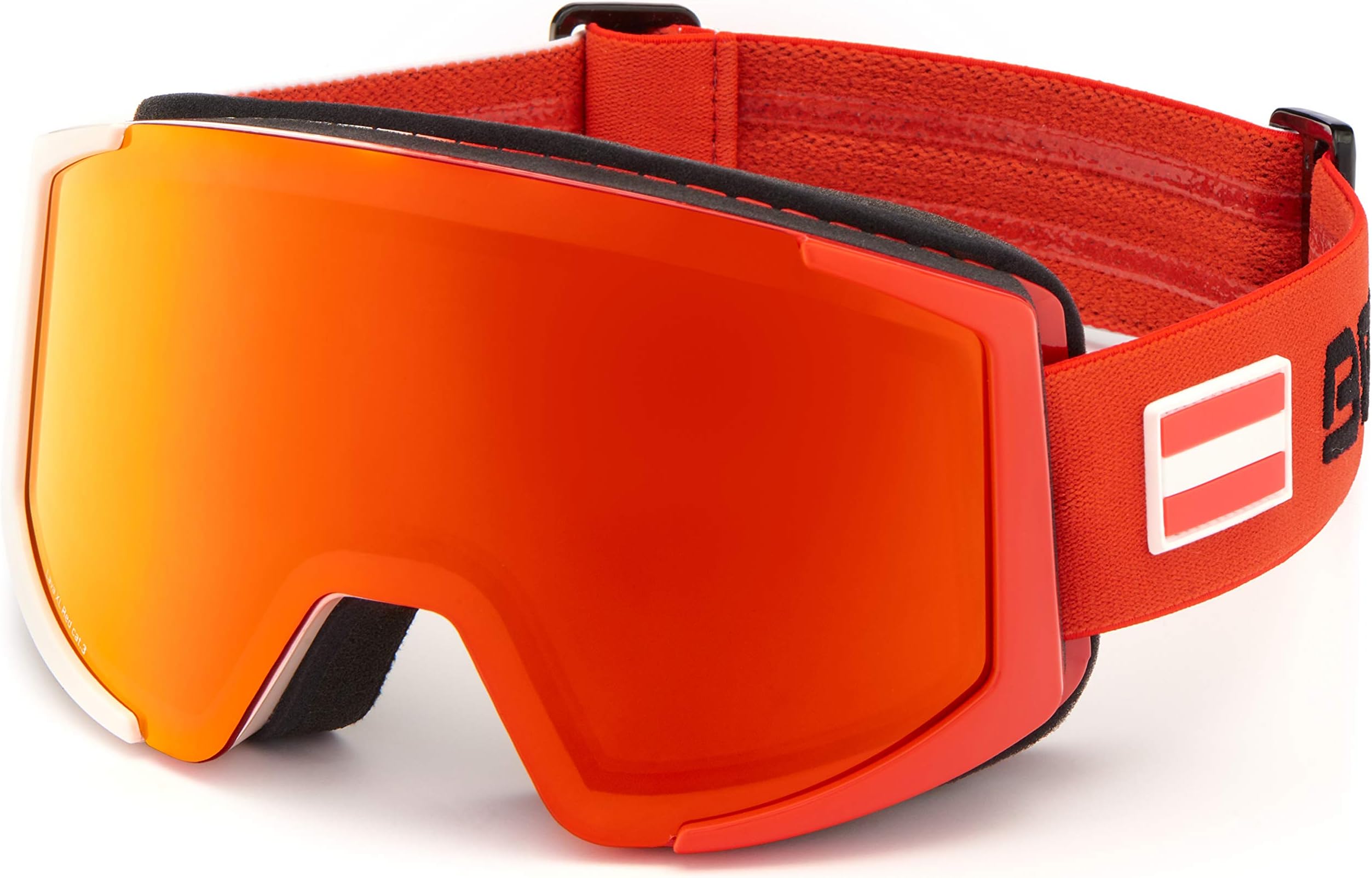Briko Lava XL 2 Lenses-AUT, Unisex Adult Goggles, 905WHITE Red-RM3 P1, ONE