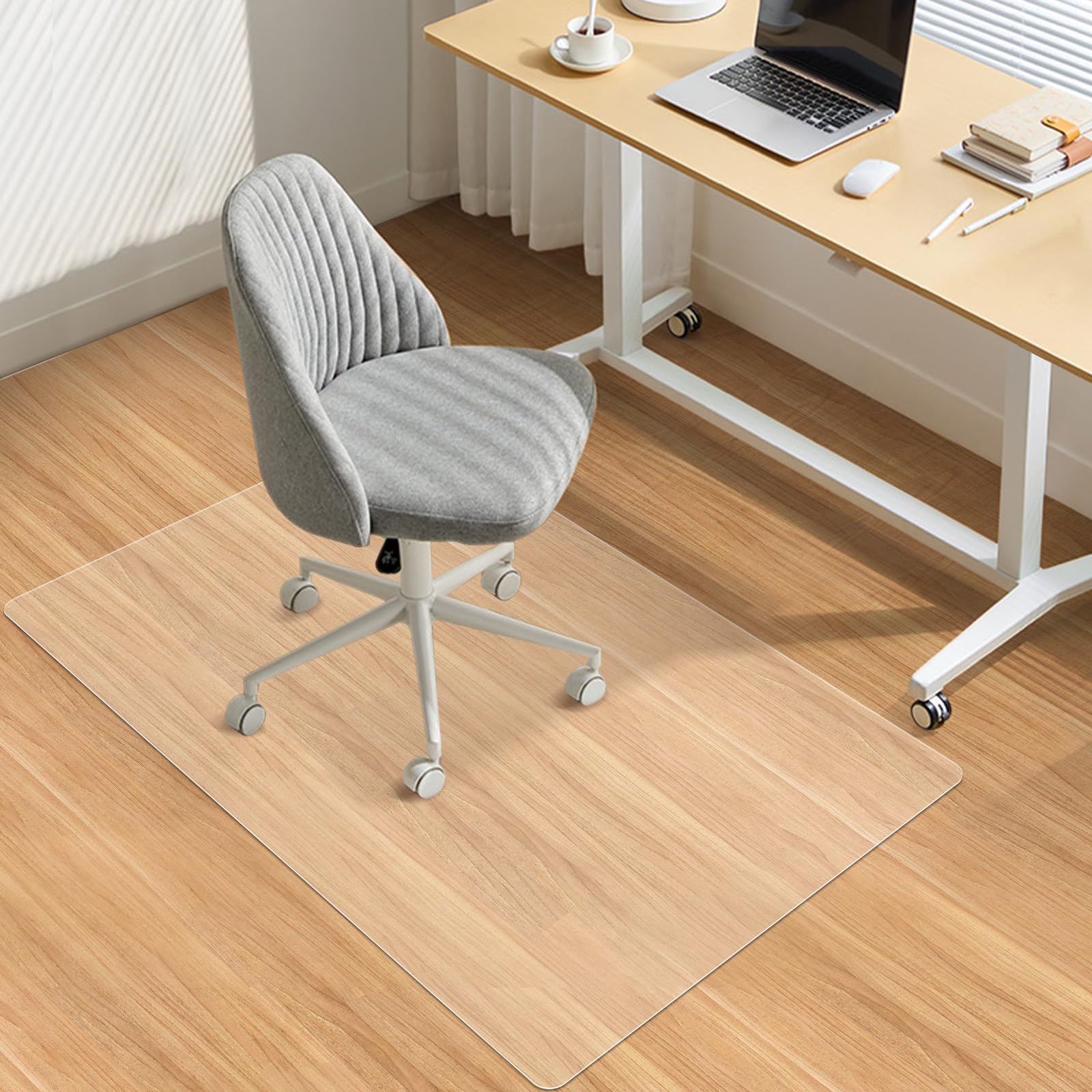 Vicwe Office Chair mat for Hardwood Floor, 30 x 48 inches Fully Transparent Desk Hard Floor Chair Mat Protector, Easy Glide, Flat Without Curling