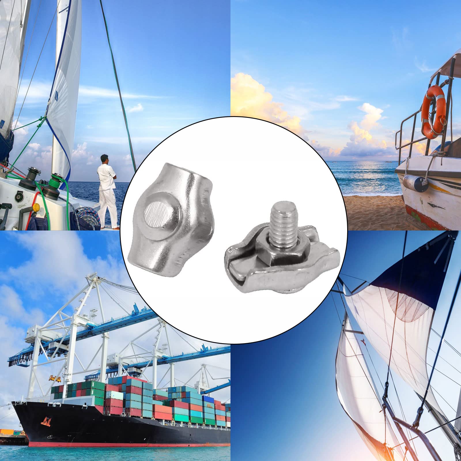 Fermagli Per Cavi Acciaio Inox 304 - Morsetti Per Funi Metalliche, Confezione Da 10 Pezzi - Foto 3