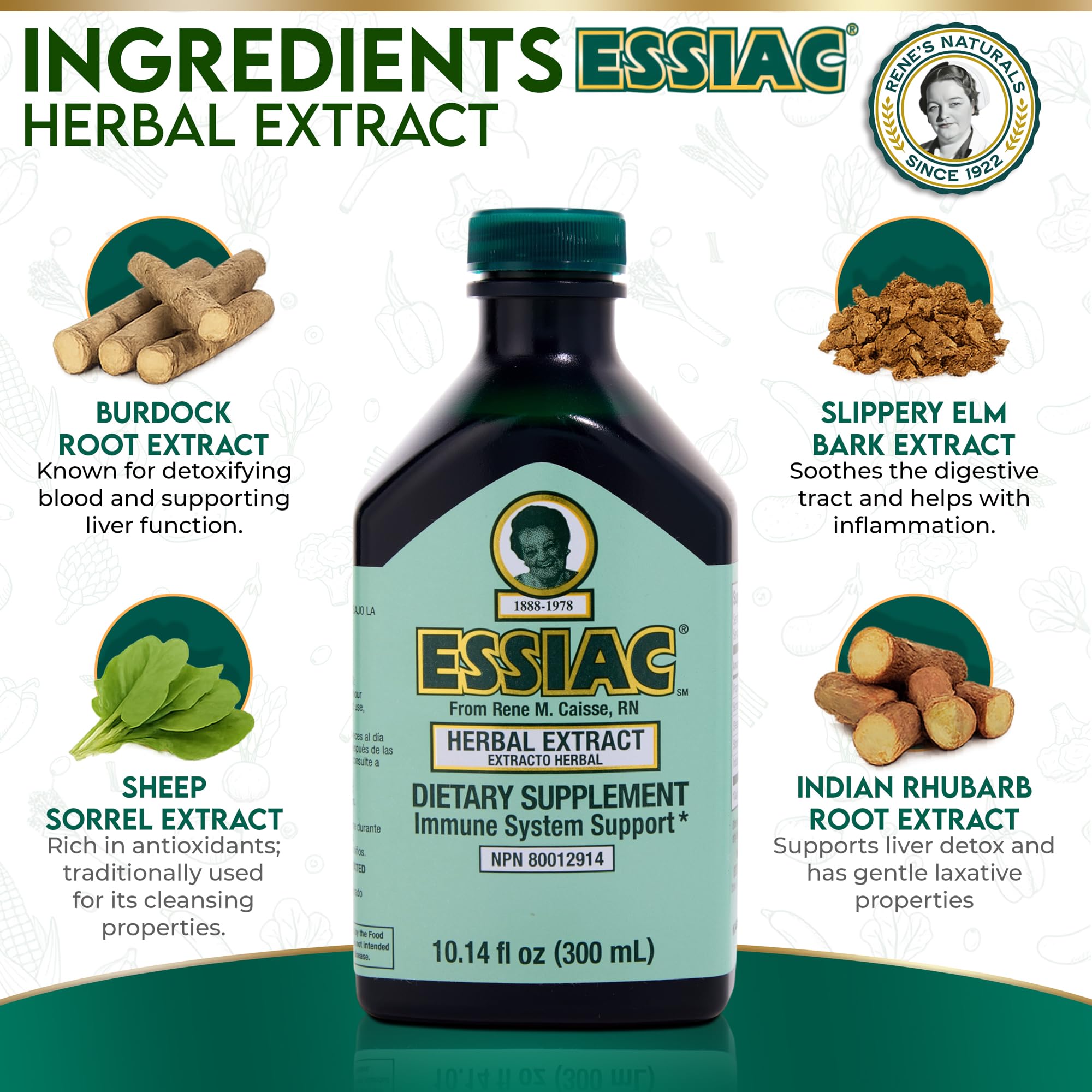 Essiac Tea Original Herbal Liquid Concentrated Extract – 10.14 fl oz Bottle | Powerful Antioxidant Blend to Help Promote Overall Health & Well-Being | Original Formula from 1922 — Amazon image 6