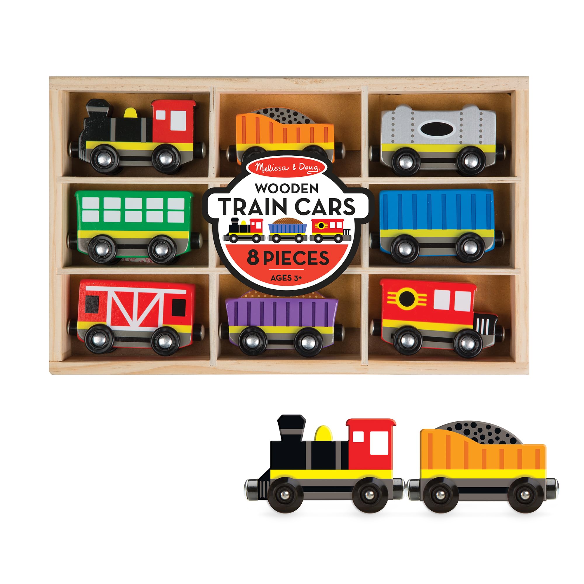 Melissa & Doug Wooden Train Cars Train