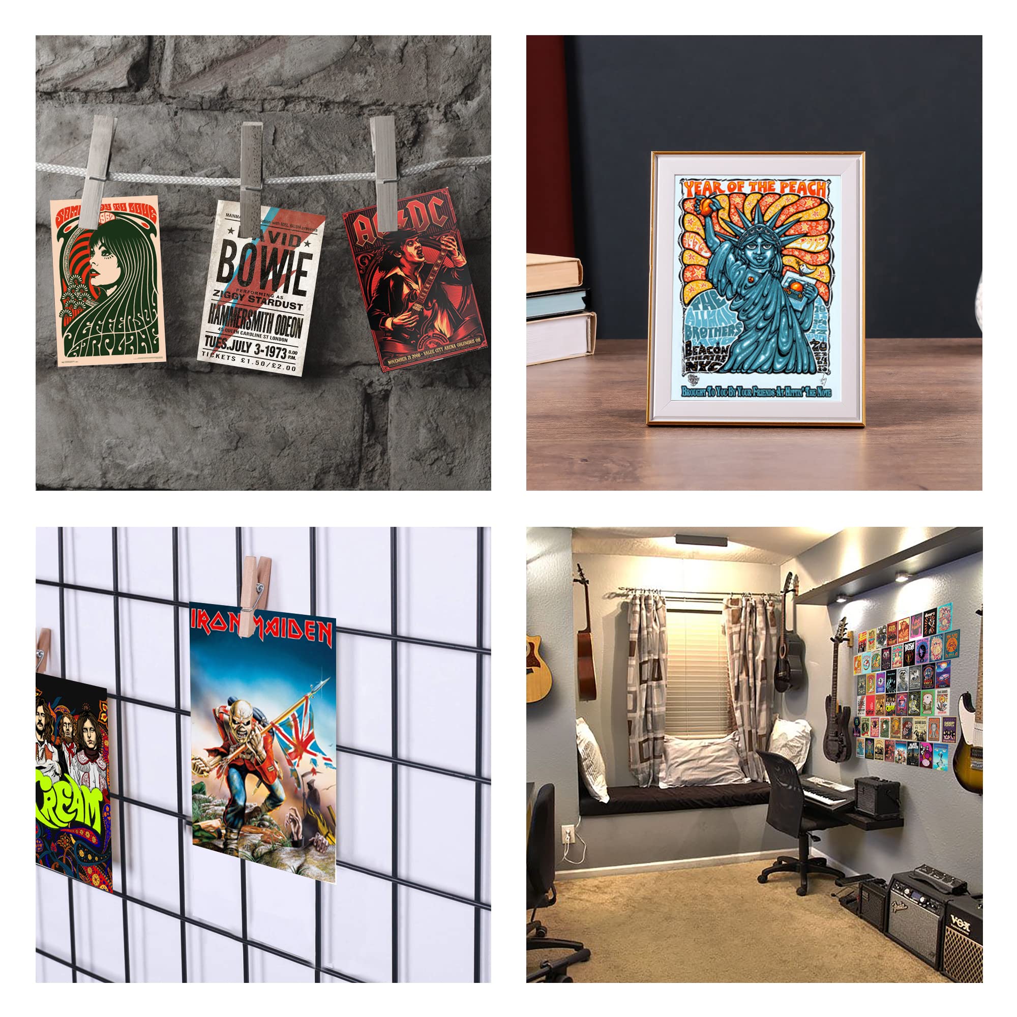 Buy 60PCS Vintage Rock Wall Collage Kit, 4X6'' Rock Band Posters, Retro