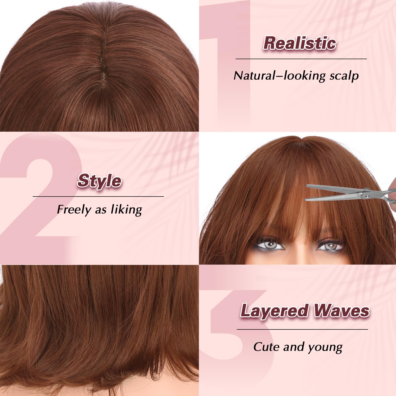 Haloo Shoulder-Length Layered Synthetic Wig with Bangs