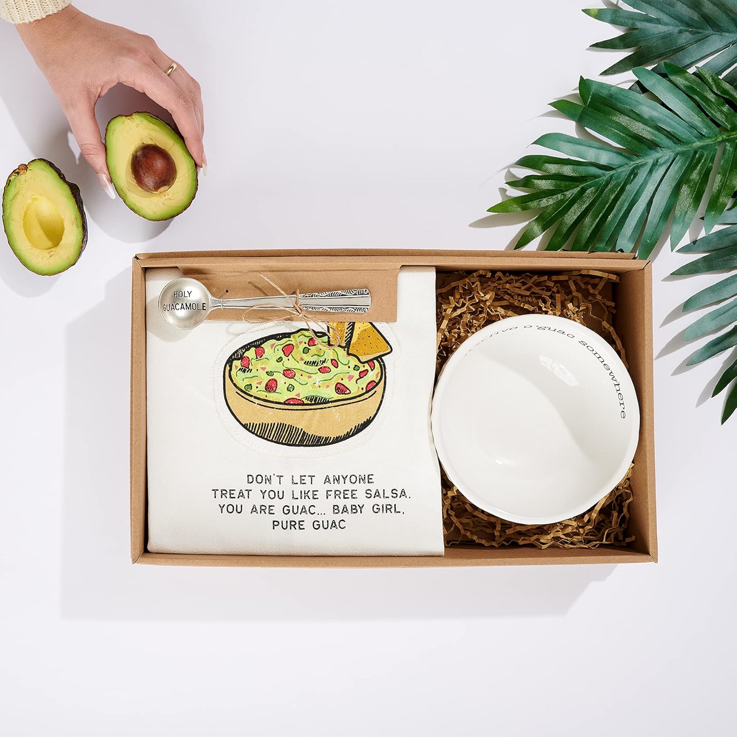 Mud Pie Guacamole Gift Box Set | Includes Circa Guacamole Bowl and Kitchen Towel