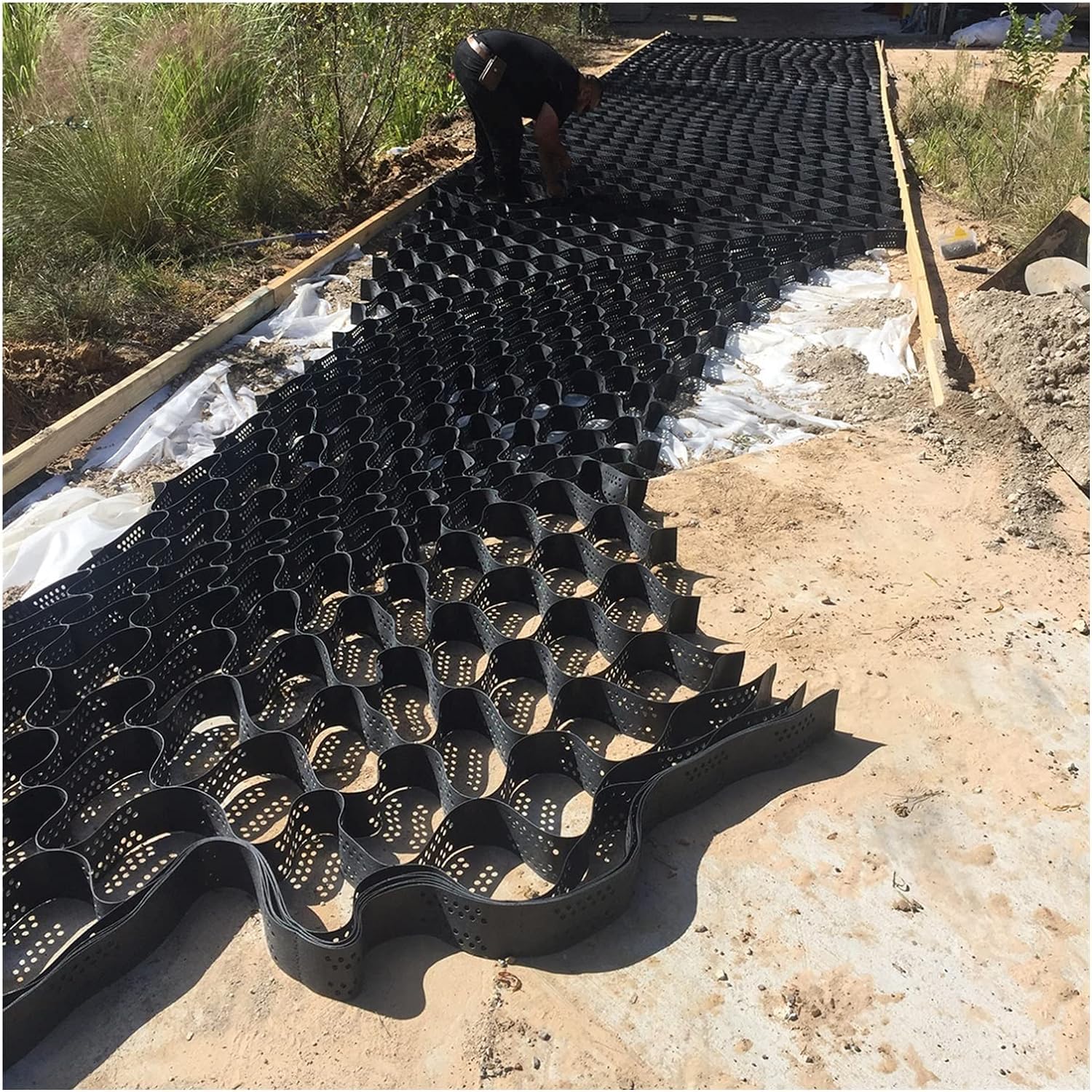 WaiDXn GYJ Geogrid, Used As A Ground Grid For Slope Lane Sidewalks, Soil Gravel Stabilizer, And Permeable Stable Paver System HY(8m x 6m (26ft x19.5ft))