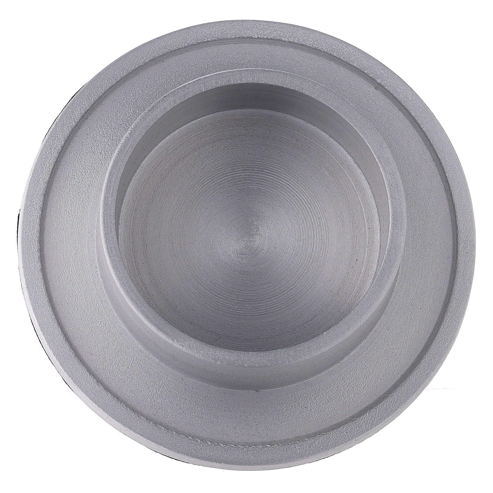 Brushed Aluminium Candleholder Base, 6 cm