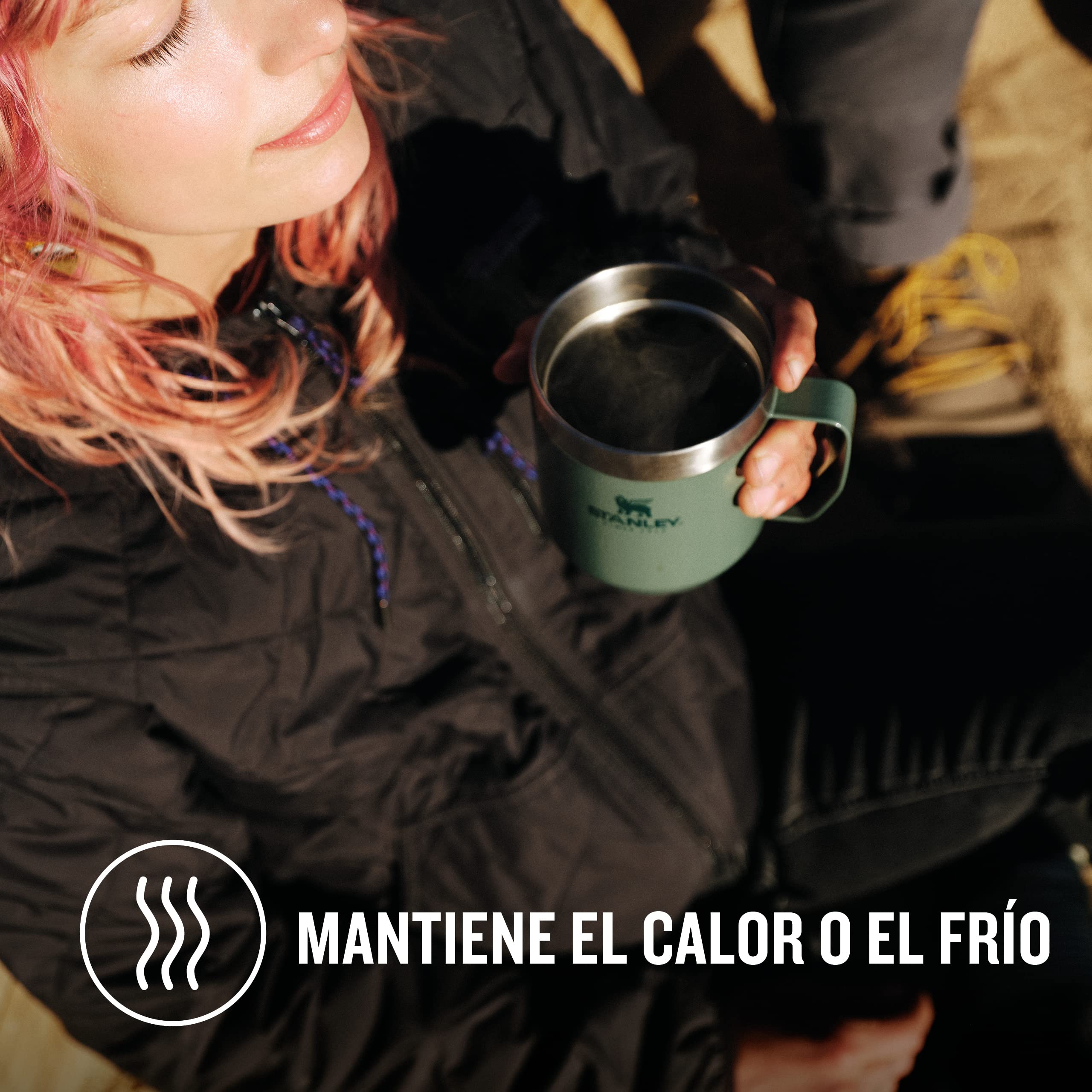 STANLEY 1913 Classic Legendary Camp Mug Termo Café 0.35L - Green | 1.5 Horas Caliente - 3 Horas Frío - Vaso Cafe para Llevar - Apta Para Lavavajillas - Vaso Termico de Acero Inoxidable