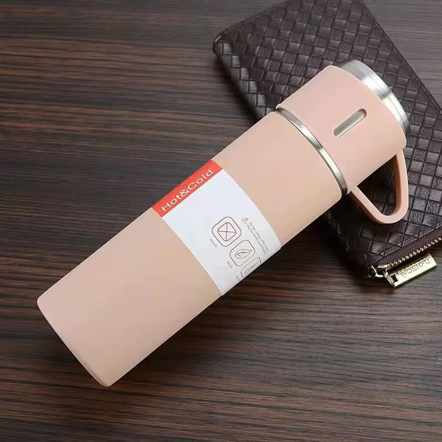 500ml Double-Wall Stainless Steel Vacuum Flask with 2 Extra Cups | Outdoor Travel Coffee & Tea Mug | 12H Hot & Cold Insulation | Portable Water Bottle for Adults (Blue) - Image 8