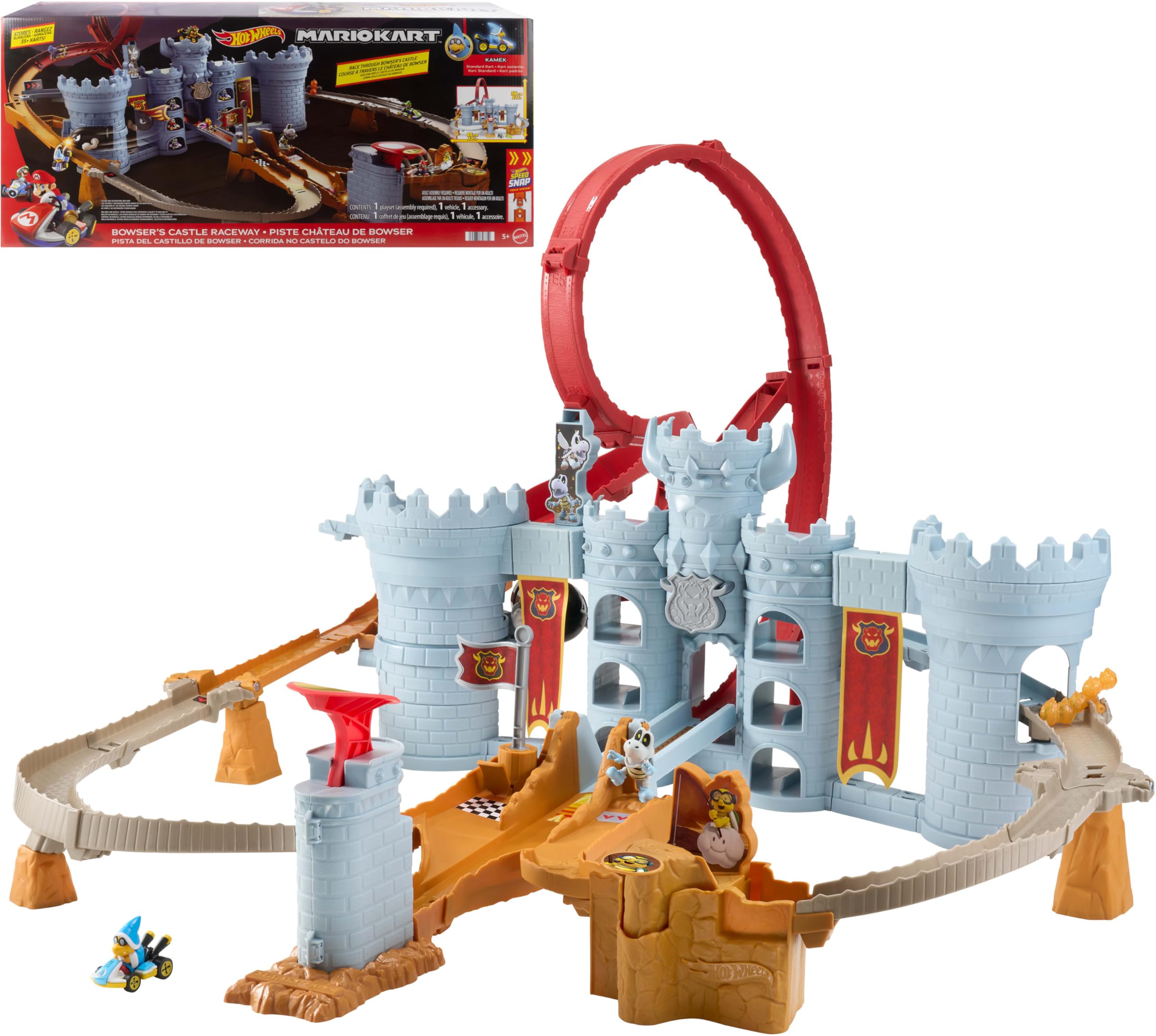 Hot Wheels マリオカート ドライバウザー バウザー セット Amazon.com: Hot Wheels Toy Car Track Set, Mario Kart Bowser's