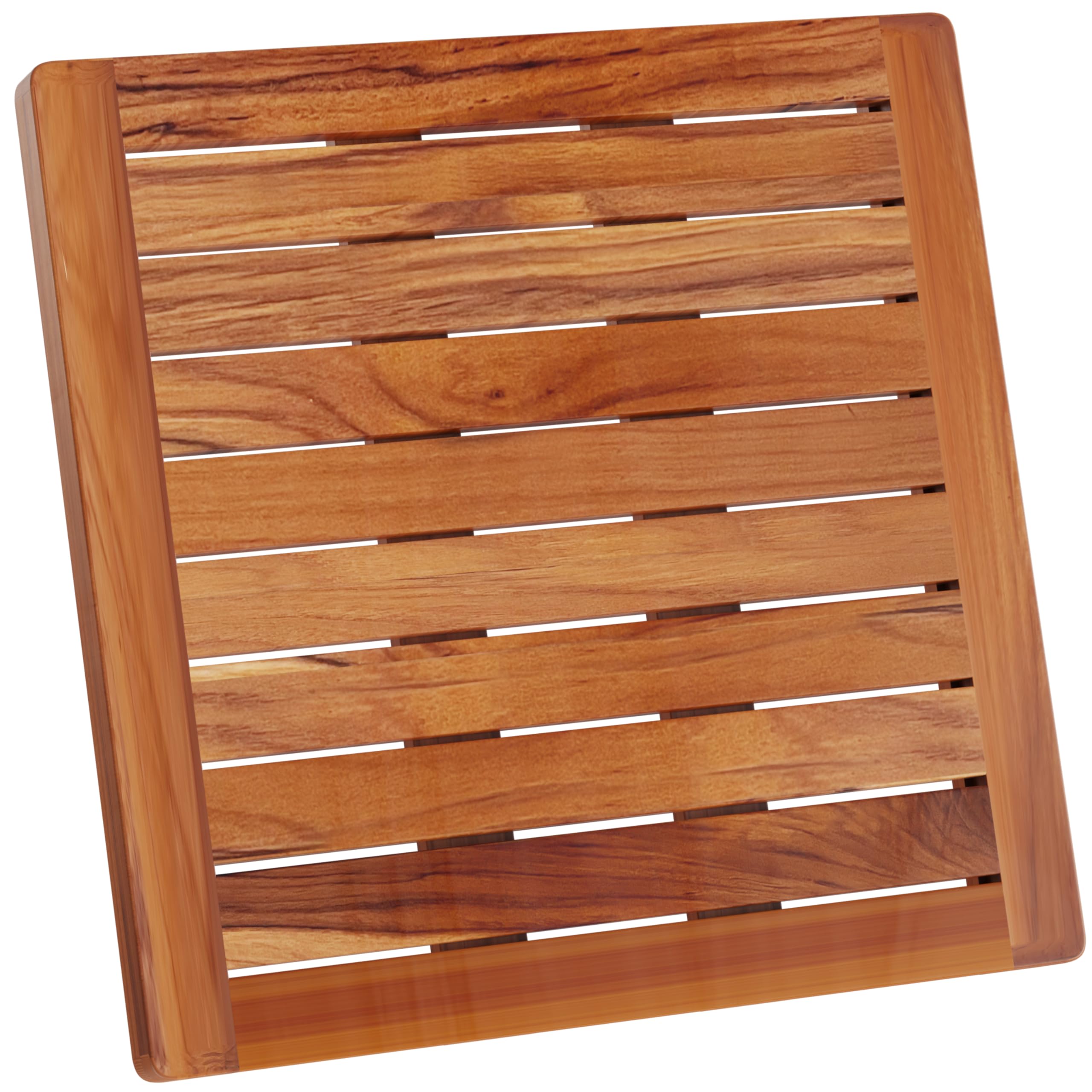 Pedana Doccia in Legno 50 x 50 cm - Legno di Teak - Resistente all'Umidità, Antimuffa e Antiscivolo - Tappeto da Bagno Quadrato - Interno & Esterno - Tappetino Doccia - CB5050