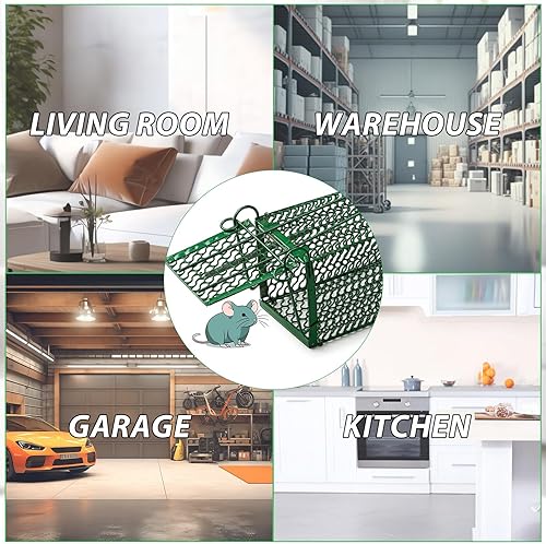 Miniatura 6 de Qualirey 8 piezas trampa para ratas, trampa para ardillas y ardillas plegable, trampa para roedores de tamaño pequeño para animales vivos, voles,