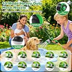 Toolasin Couche de jardin 50FT, Tuyau d'eau en acier inoxydable flexible avec 10-Function Buse, sans rinçage, fuite-proof, anti-Animaux, résistant à l'usure, 3/4 GHT, Facile à utiliser et à stocker, Idéal pour jardin, cour, extérieur