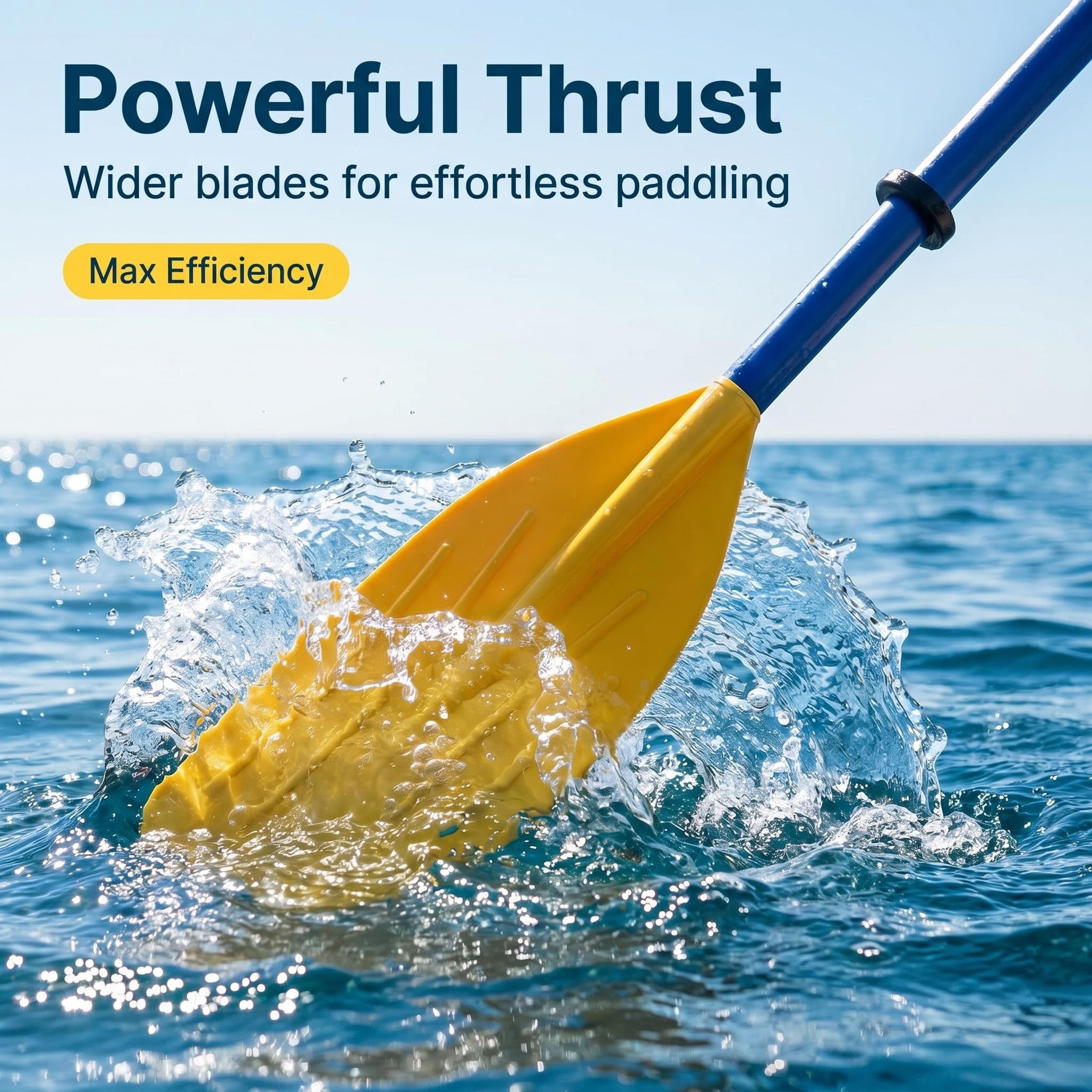 Pagaies De Kayak Pour Enfants WOHPNLE – 1 Paire, Détachable, PVC, Réglables En Longueur, Jaune/bleu
