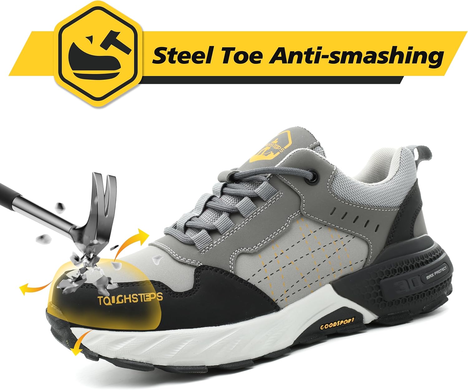 Steel Toe Shoes for Men Women Puncture Proof Safety Work Sneakers Lightweight Comfortable Indestructible Utility Shoes - Image 3