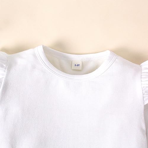 Miniatura 2 de LYSMuch 1-7T - Blusa de manga larga con volantes para bebé y niña, color liso